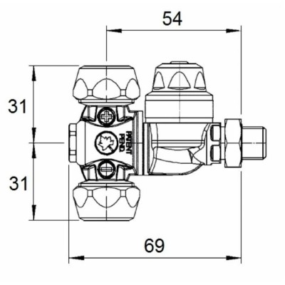 Getto Doppio Antigoccia Braglia M65 Ø 18 mm  Made in Italy
