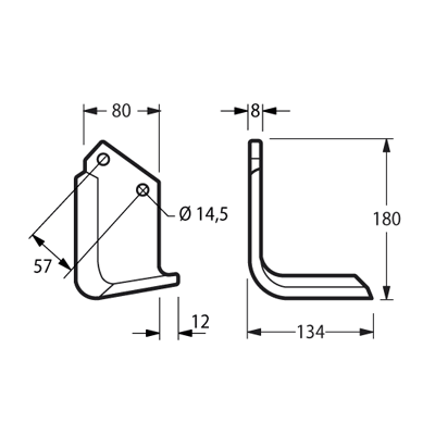 zappa Celli G 80x8 angolata elicoidale (rif. originale 722533-722534)