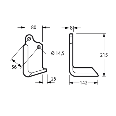 zappetta fresatrice Maschio B-C-SC piatto 80x8 mm squadro